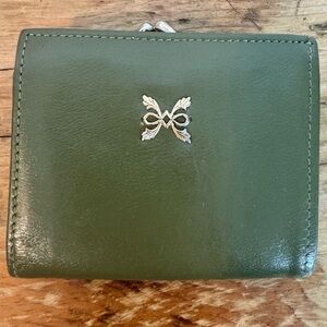 Vintage Olive Green Small Leather Wallet Cambridge Cow Hide Made in Canada